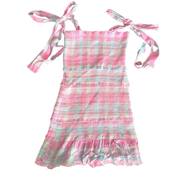 ▶️ Love Shack Fancy ◀️ Pink Plaid Belle Smocked Dress XS - Picture 13 of 14